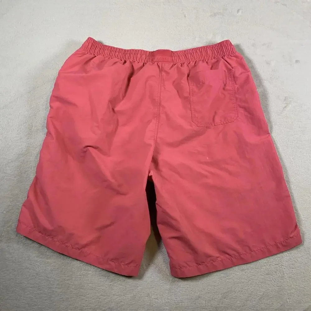 Lacoste Swim Trunks Mens Size 7 Pink Board‎ Shorts Outdoors Swimming Life Guard